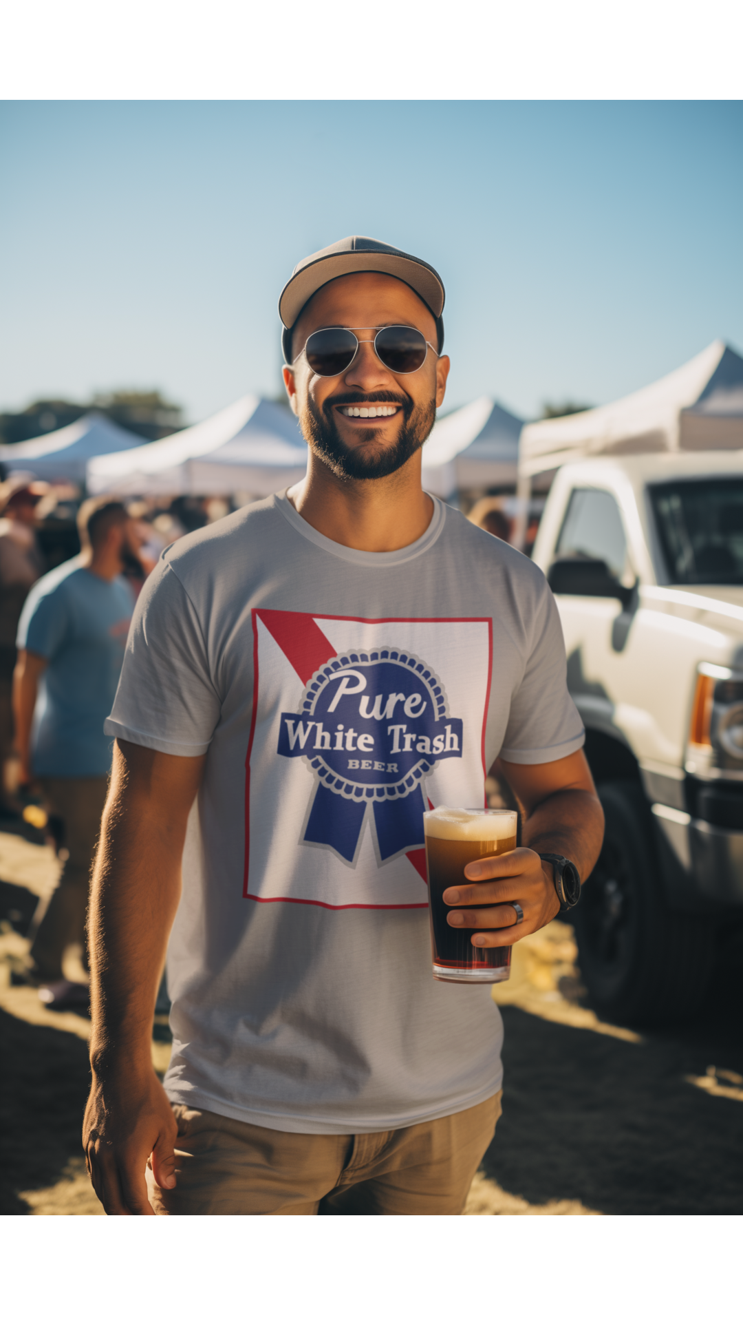 Pure White Trash Beer Funny T-Shirt | Redneck Party Shirt | Funny Drinking Shirt | White Trash Party | Gift for Him