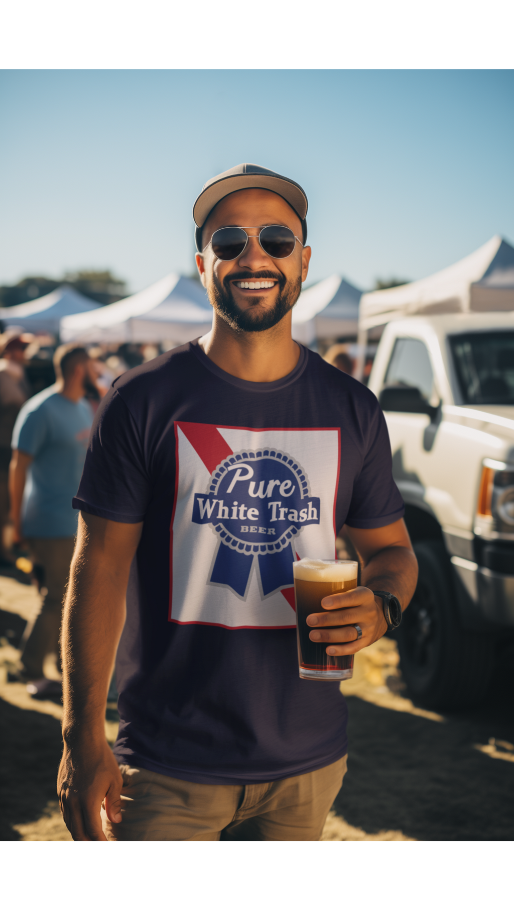 Pure White Trash Beer Funny T-Shirt | Redneck Party Shirt | Funny Drinking Shirt | White Trash Party | Gift for Him