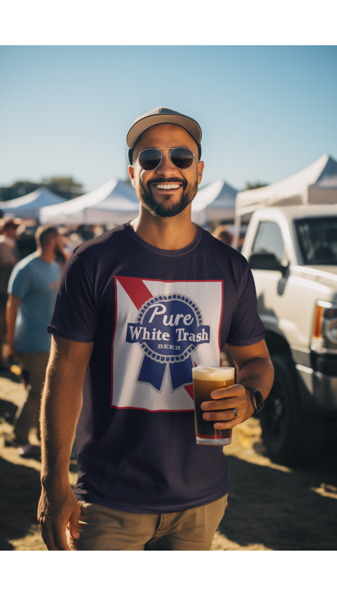 Pure White Trash Beer Funny T-Shirt | Redneck Party Shirt | Funny Drinking Shirt | White Trash Party | Gift for Him