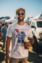 Pure White Trash Beer Funny T-Shirt | Redneck Party Shirt | Funny Drinking Shirt | White Trash Party | Gift for Him