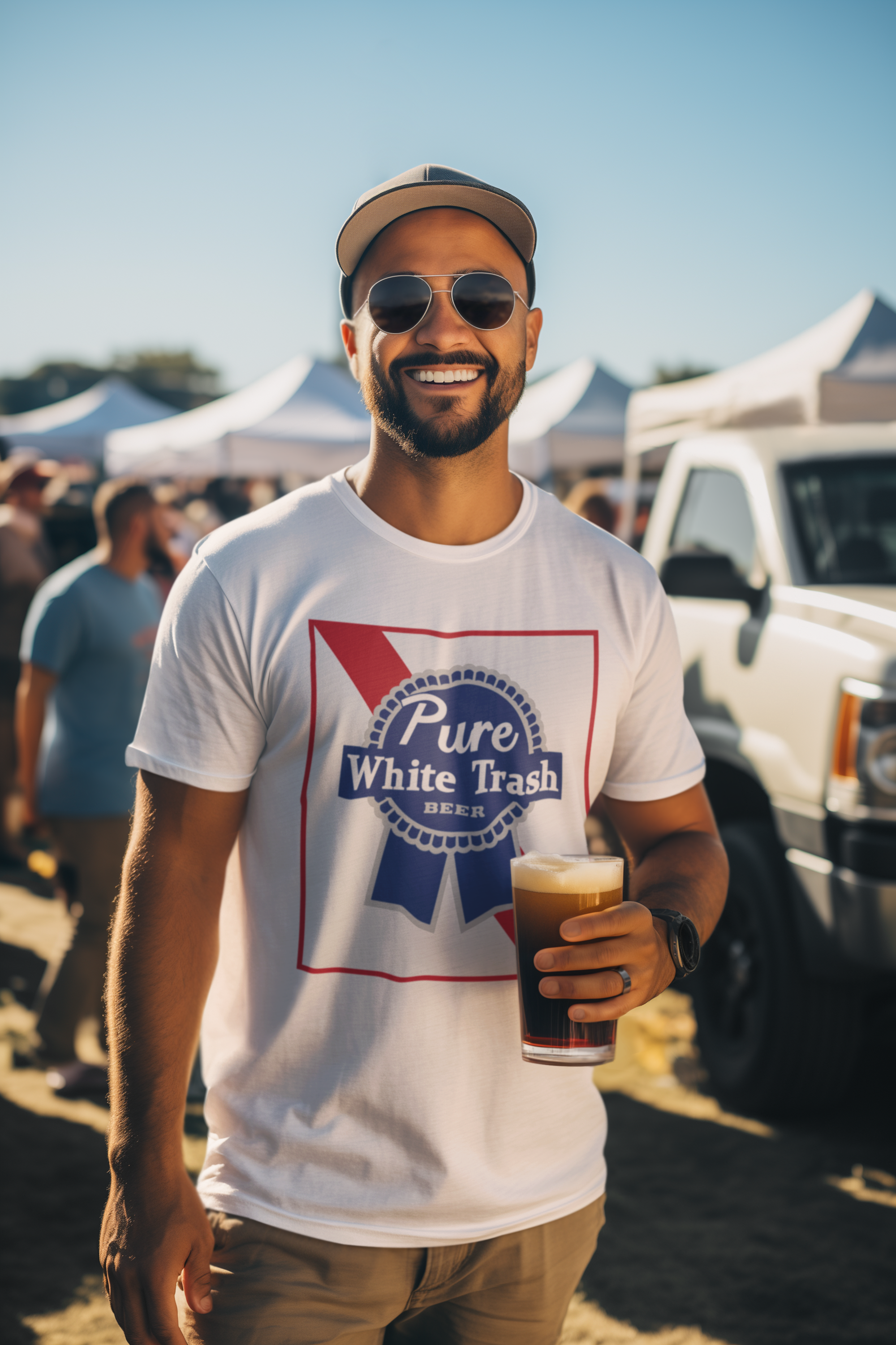 Pure White Trash Beer Funny T-Shirt | Redneck Party Shirt | Funny Drinking Shirt | White Trash Party | Gift for Him
