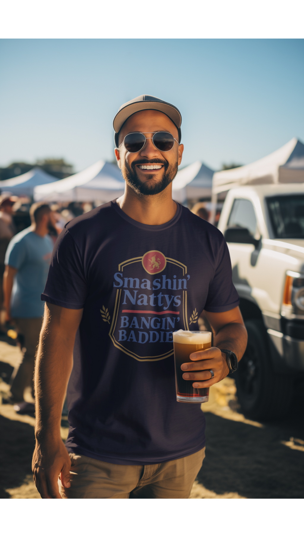 Smashin' Nattys Bangin' Baddies Funny Beer T-Shirt | College Party Shirt | Funny Drinking Shirt | Gift for Him