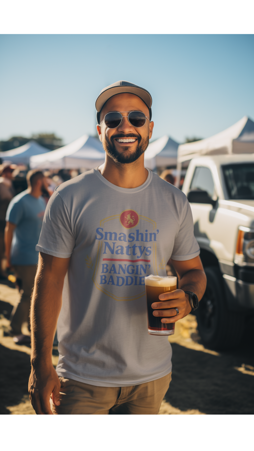 Smashin' Nattys Bangin' Baddies Funny Beer T-Shirt | College Party Shirt | Funny Drinking Shirt | Gift for Him