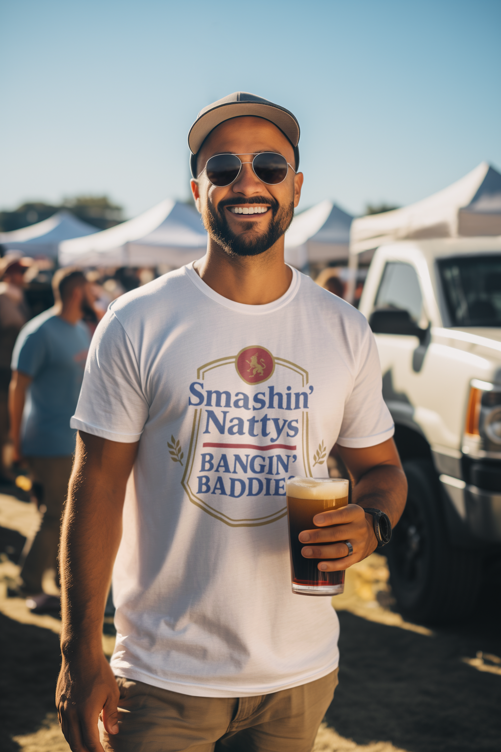 Smashin' Nattys Bangin' Baddies Funny Beer T-Shirt | College Party Shirt | Funny Drinking Shirt | Gift for Him