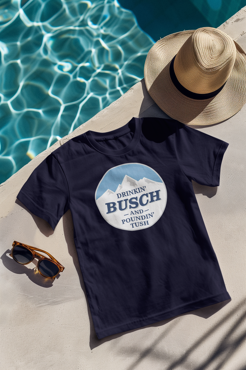 Drinkin' Bush and Poundin' Tush Funny Beer T-Shirt | Funny Drinking Shirt | Funny Gift for Him | Country Beer Shirt