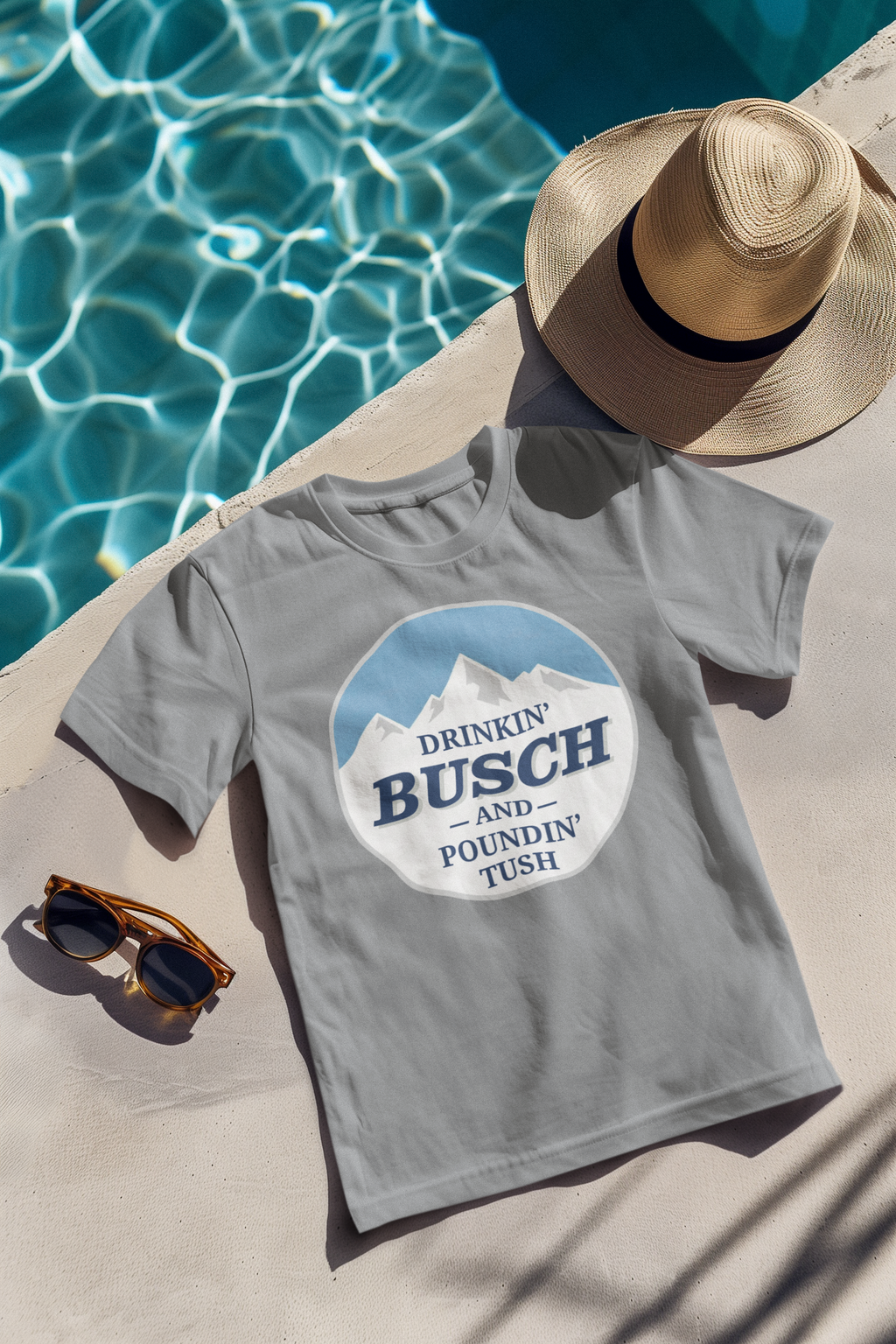 Drinkin' Bush and Poundin' Tush Funny Beer T-Shirt | Funny Drinking Shirt | Funny Gift for Him | Country Beer Shirt