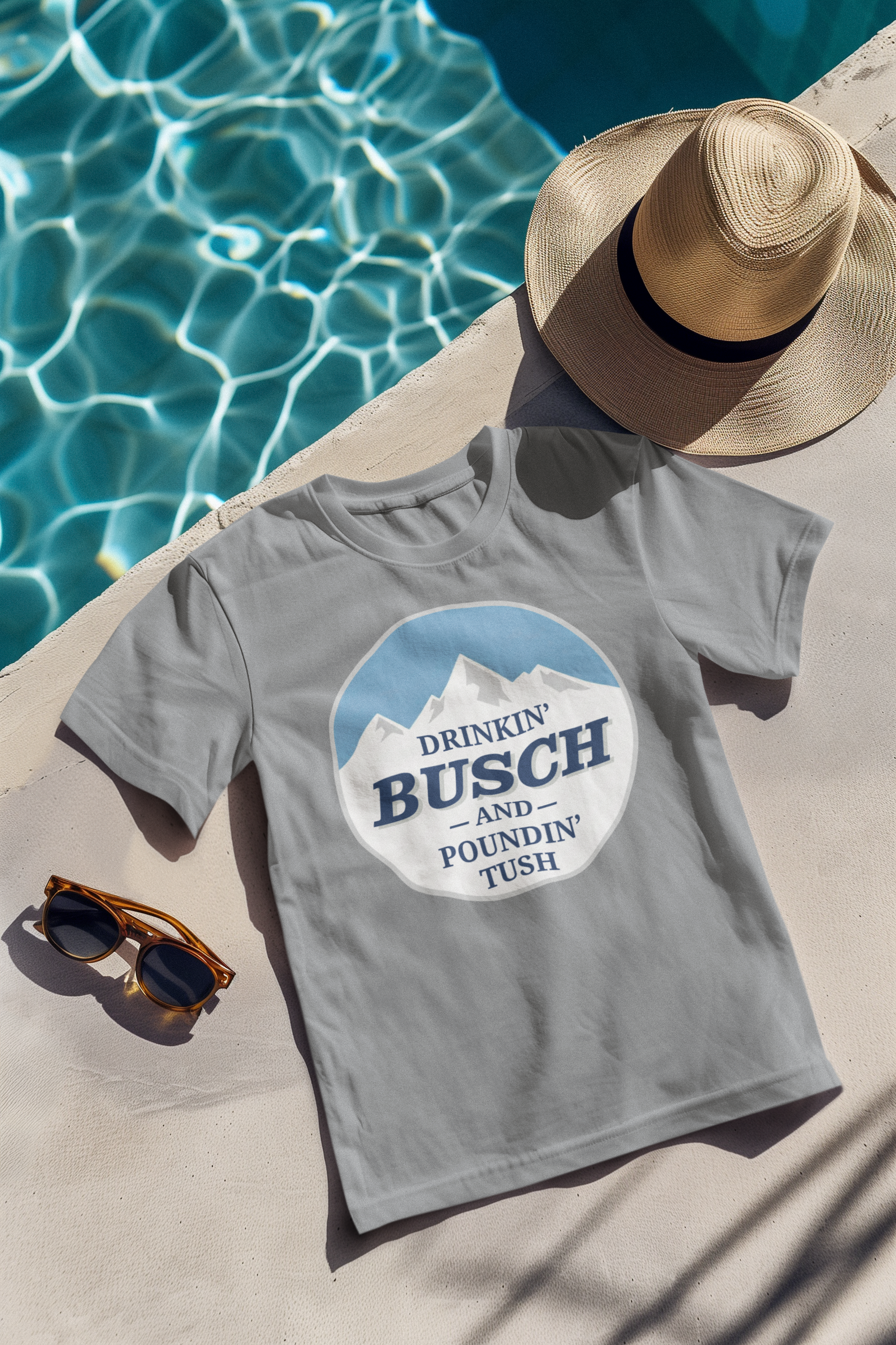 Drinkin' Bush and Poundin' Tush Funny Beer T-Shirt | Funny Drinking Shirt | Funny Gift for Him | Country Beer Shirt