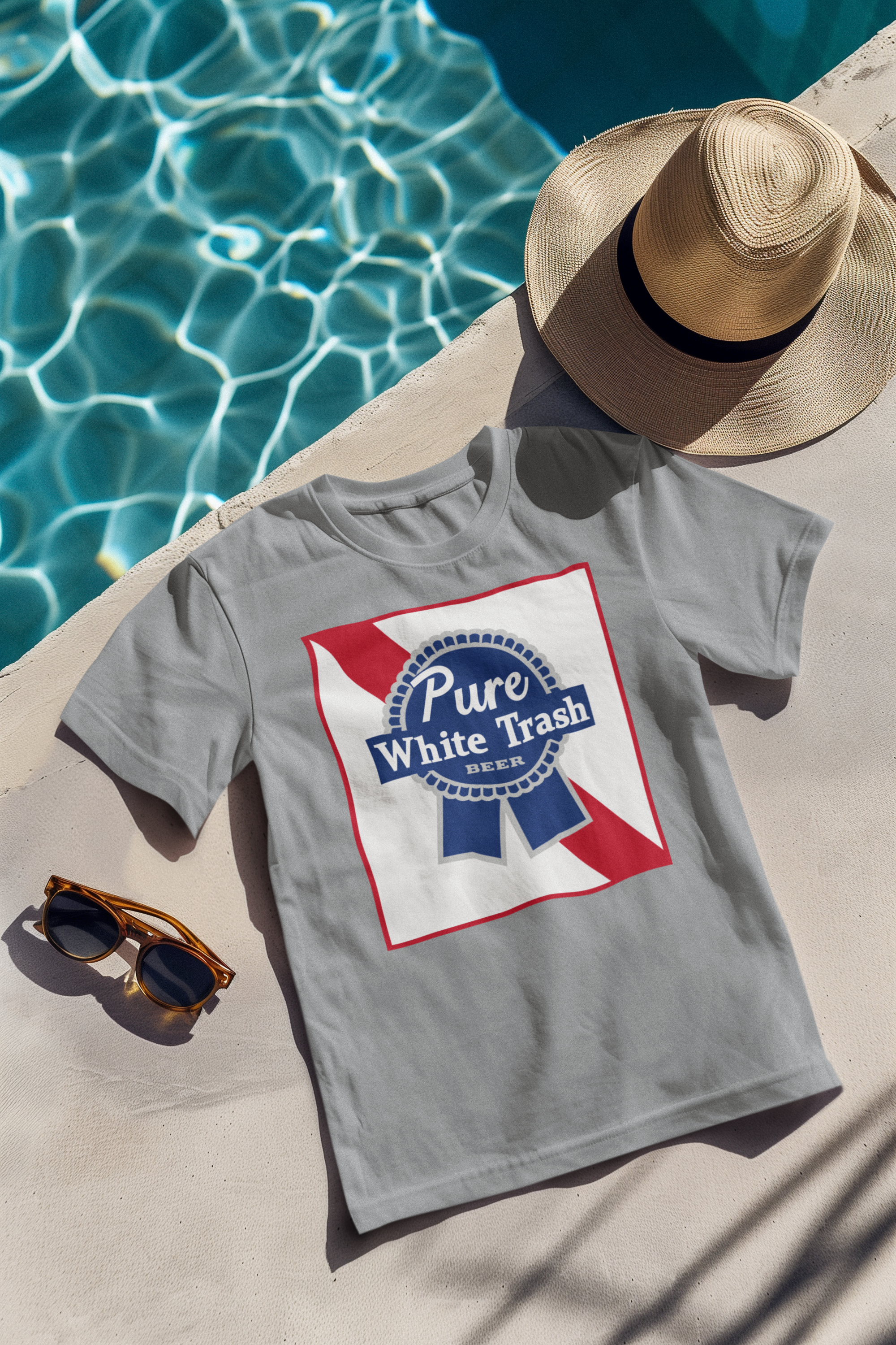 Pure White Trash Beer Funny T-Shirt | Redneck Party Shirt | Funny Drinking Shirt | White Trash Party | Gift for Him