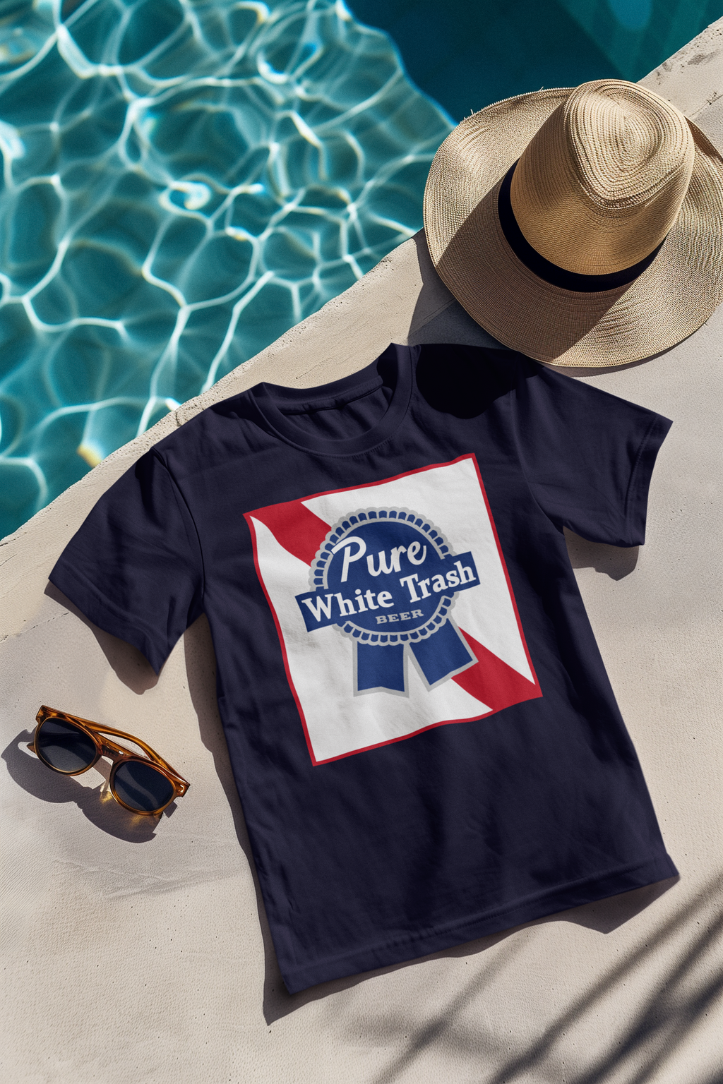 Pure White Trash Beer Funny T-Shirt | Redneck Party Shirt | Funny Drinking Shirt | White Trash Party | Gift for Him