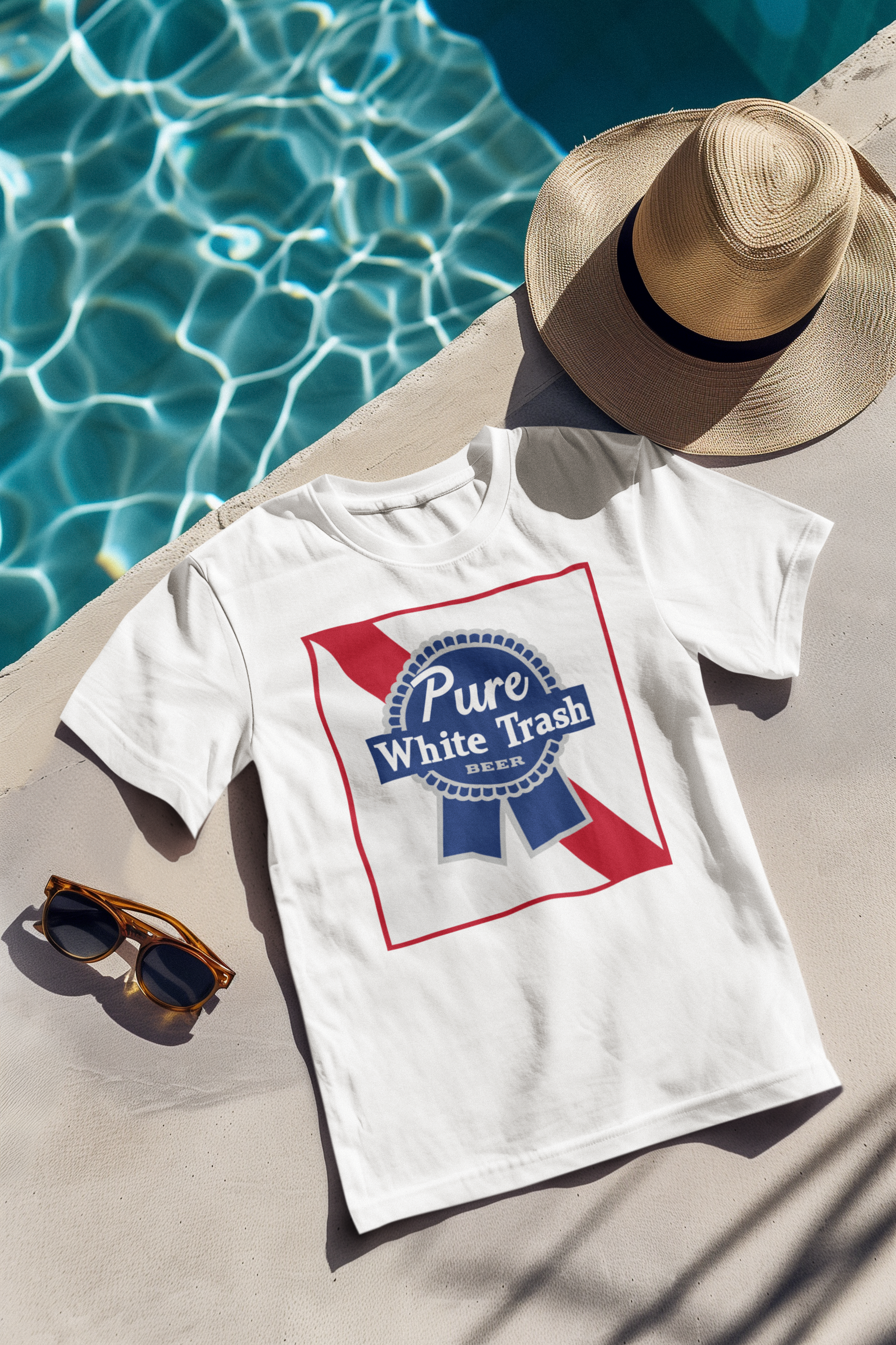 Pure White Trash Beer Funny T-Shirt | Redneck Party Shirt | Funny Drinking Shirt | White Trash Party | Gift for Him